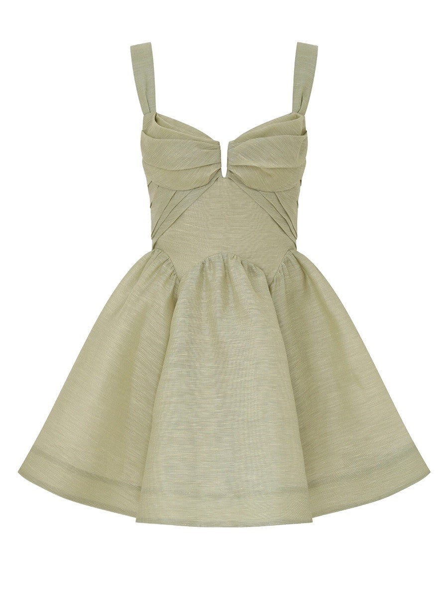 Zimmermann Women's Mini Rebellion Drape Dress Green