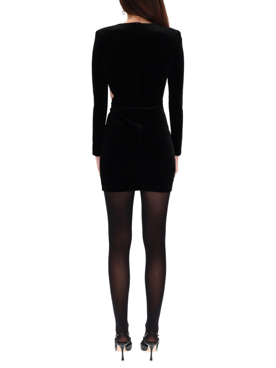 self-portrait Women's Mini Velvet Dress Black