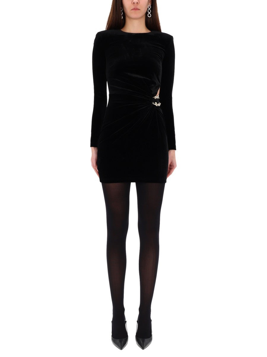 self-portrait Women's Mini Velvet Dress Black
