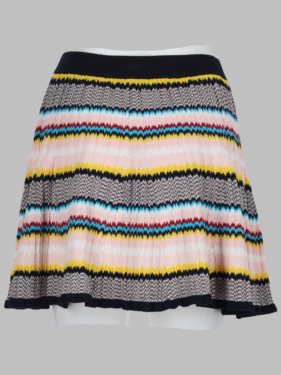 Casablanca Women's Minigonna in Maglia Chevron Multicolor