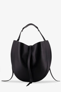 Minobossi women’s Liz leather crossbody bag black with sleek minimalist design and dual top handles in black leather