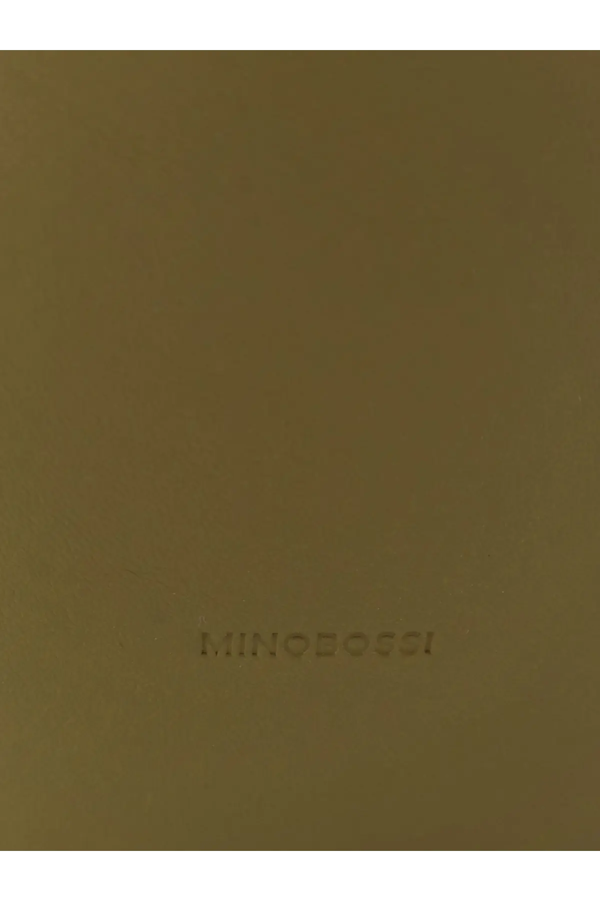 Olive green leather crossbody bag with embossed i logo from minobossi womens liz leather collection