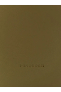 Olive green leather crossbody bag with embossed i logo from minobossi womens liz leather collection