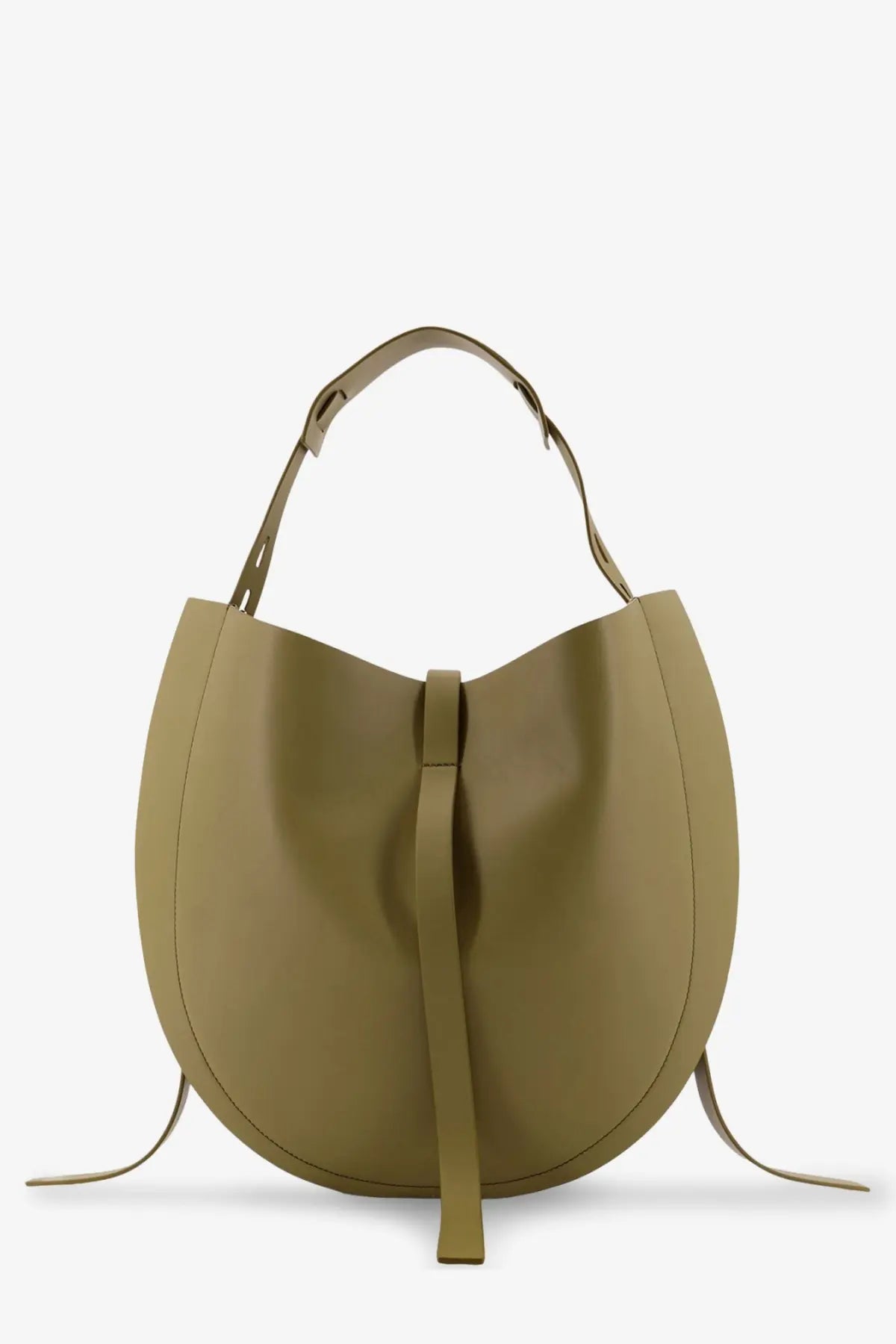 Minobossi women’s liz olive green leather hobo bag with minimalist design and adjustable shoulder strap