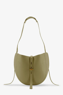 Minobossi womens lizzie olive green leather crossbody bag with minimalist design and gold-tone metal clasp