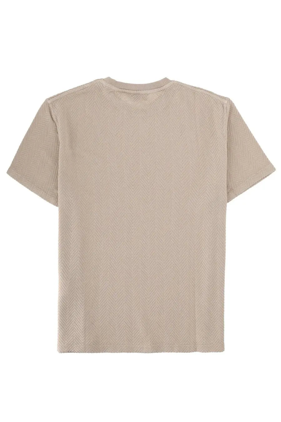 Beige short sleeved cotton t shirt with subtle herringbone texture missoni mens shirt in cotone beige