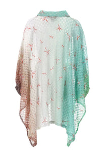 Missoni women’s copristume corto sheer gradient cape in multicolor viscosa lamé with star pattern and lace texture