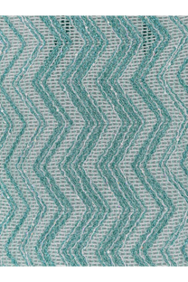 Missoni women’s laminated viscose long dress in blue with teal and silver zigzag mesh fabric and subtle glitter accents
