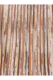 Missoni women’s short viscose blend dress in brown with shimmering vertically striped fabric and warm earth tones