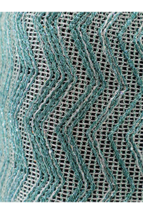 Missoni women’s blue mini skirt in viscose blend with teal and silver metallic mesh fabric and wavy textured pattern