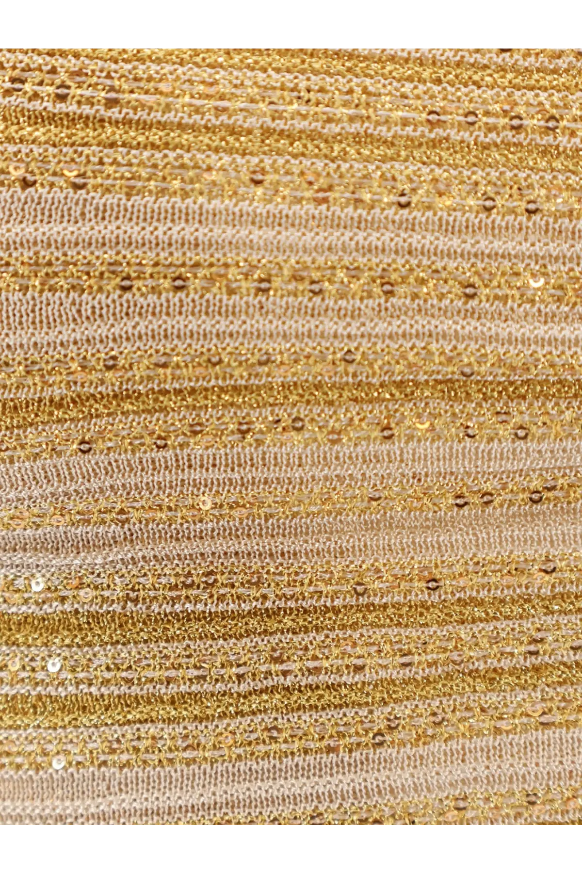 Missoni womens viscose blend top gold with golden sequined fabric featuring a shimmering textured weave and horizontal stripes