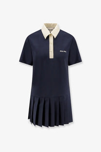 Miu Miu Women's Mohair and Virgin Wool Short Dress Blue
