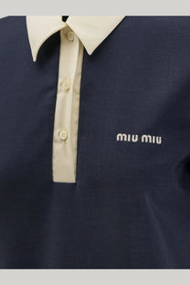 Miu Miu Women's Mohair and Virgin Wool Short Dress Blue