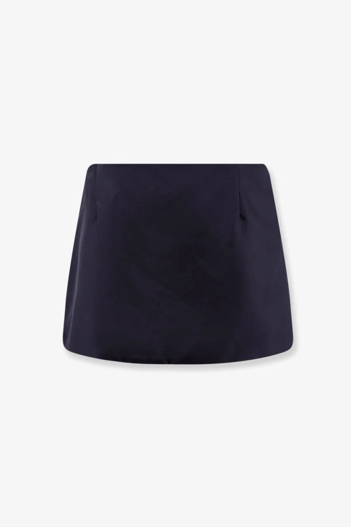 Miu miu women’s dark navy mini skirt in recycled material with satin finish and side seam detailing