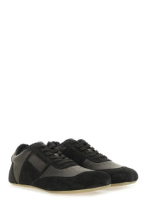 Mm6 maison margiela men’s anatomic sneaker black suede with soft textured upper and contrasting dark laces