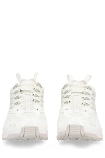 Mm6 maison margiela men’s salomon acs pro white sneakers with silver metallic eyelets and subtle side logo