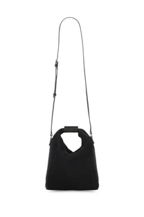 Mm6 Maison Margiela women’s borsa Japanese small black leather shoulder bag with minimalist design and top handle