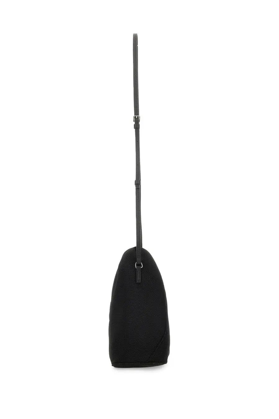 Mm6 Maison Margiela women’s borsa Japanese small black nylon shoulder bag with sleek minimalist design and adjustable strap