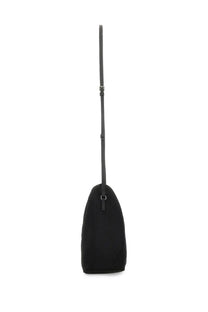Mm6 Maison Margiela women’s borsa Japanese small black nylon shoulder bag with sleek minimalist design and adjustable strap