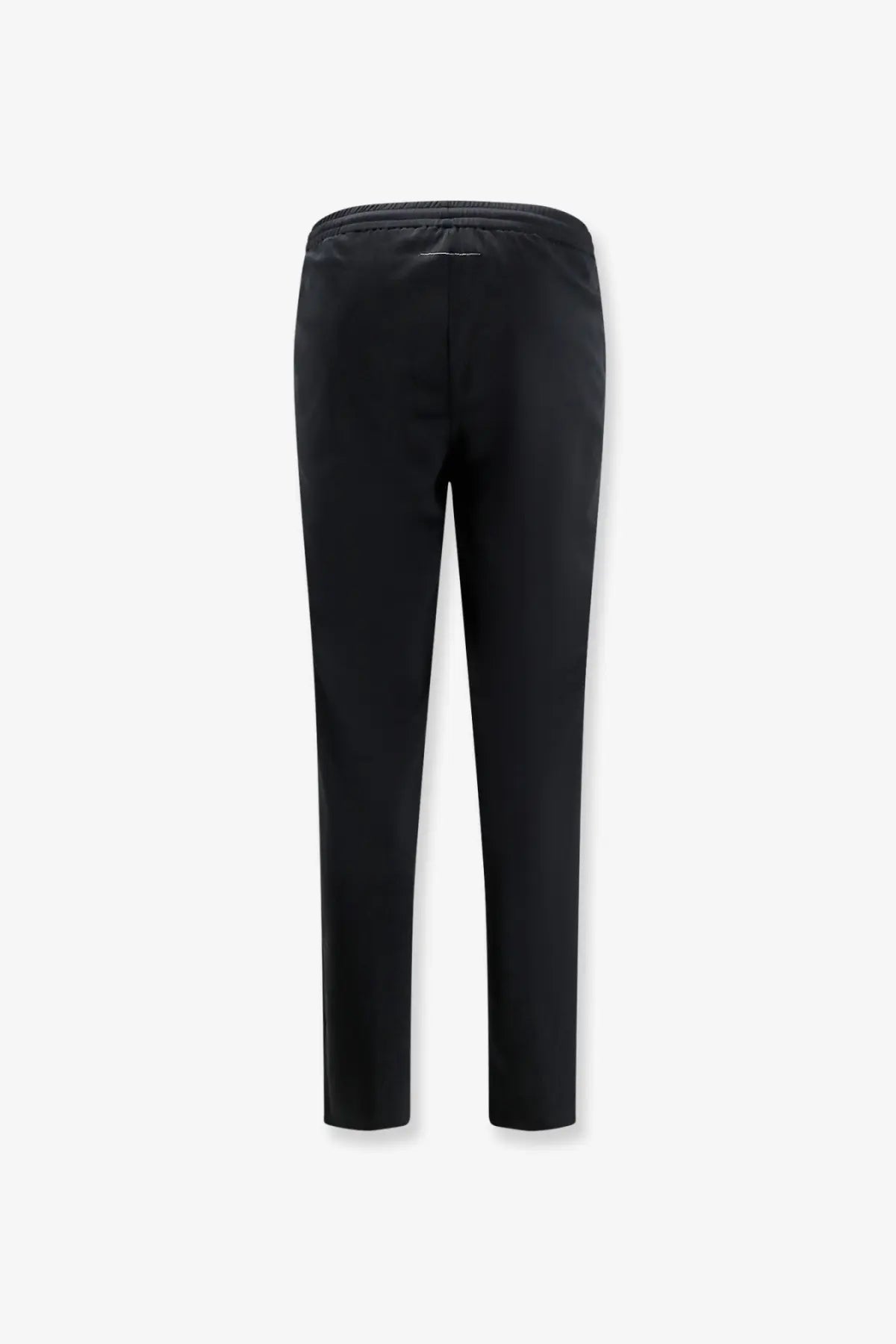Black mm6 maison margiela women’s cotton blend jogging trousers with drawstring waistband and tapered legs