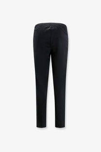Black mm6 maison margiela women’s cotton blend jogging trousers with drawstring waistband and tapered legs