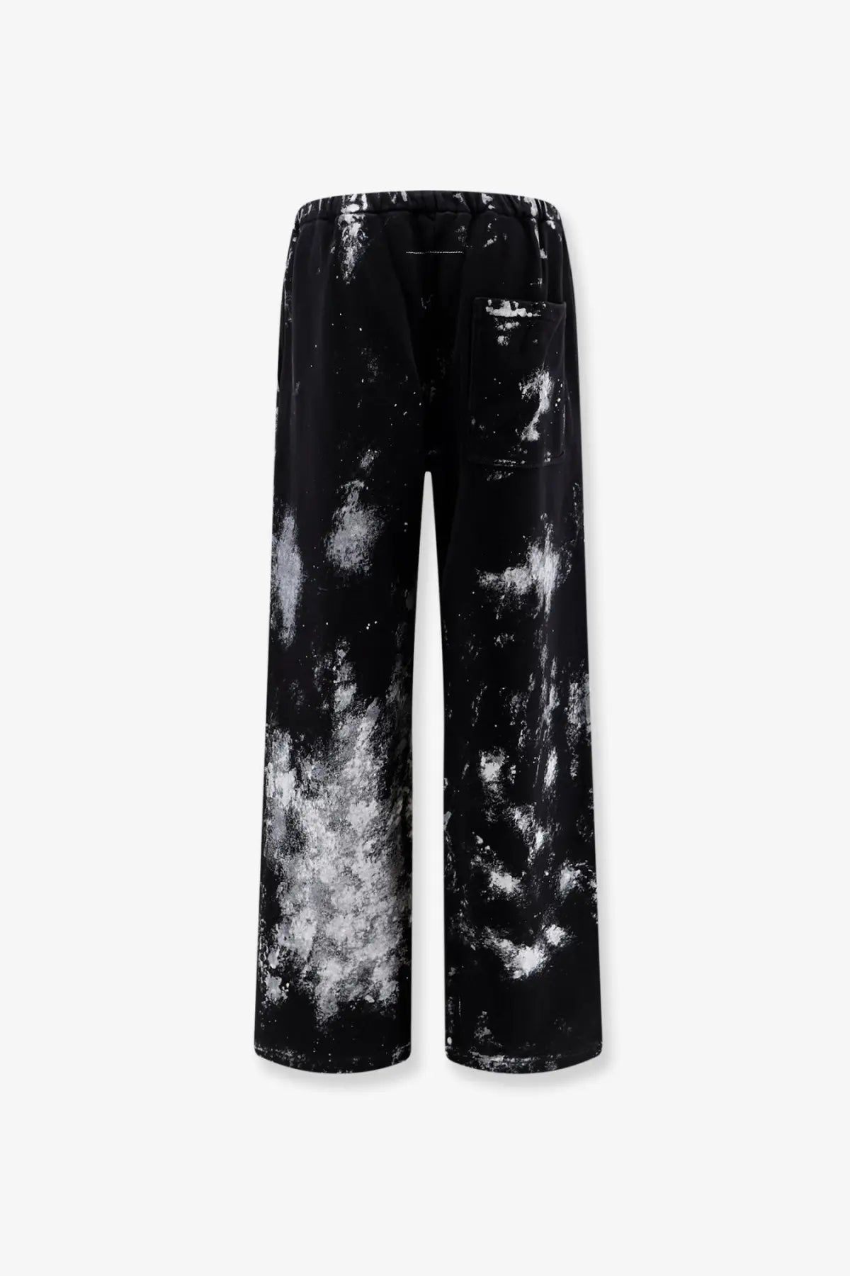 Mm6 maison margiela women’s cotton jogging trousers in black with white tie-dye wide-leg relaxed fit design
