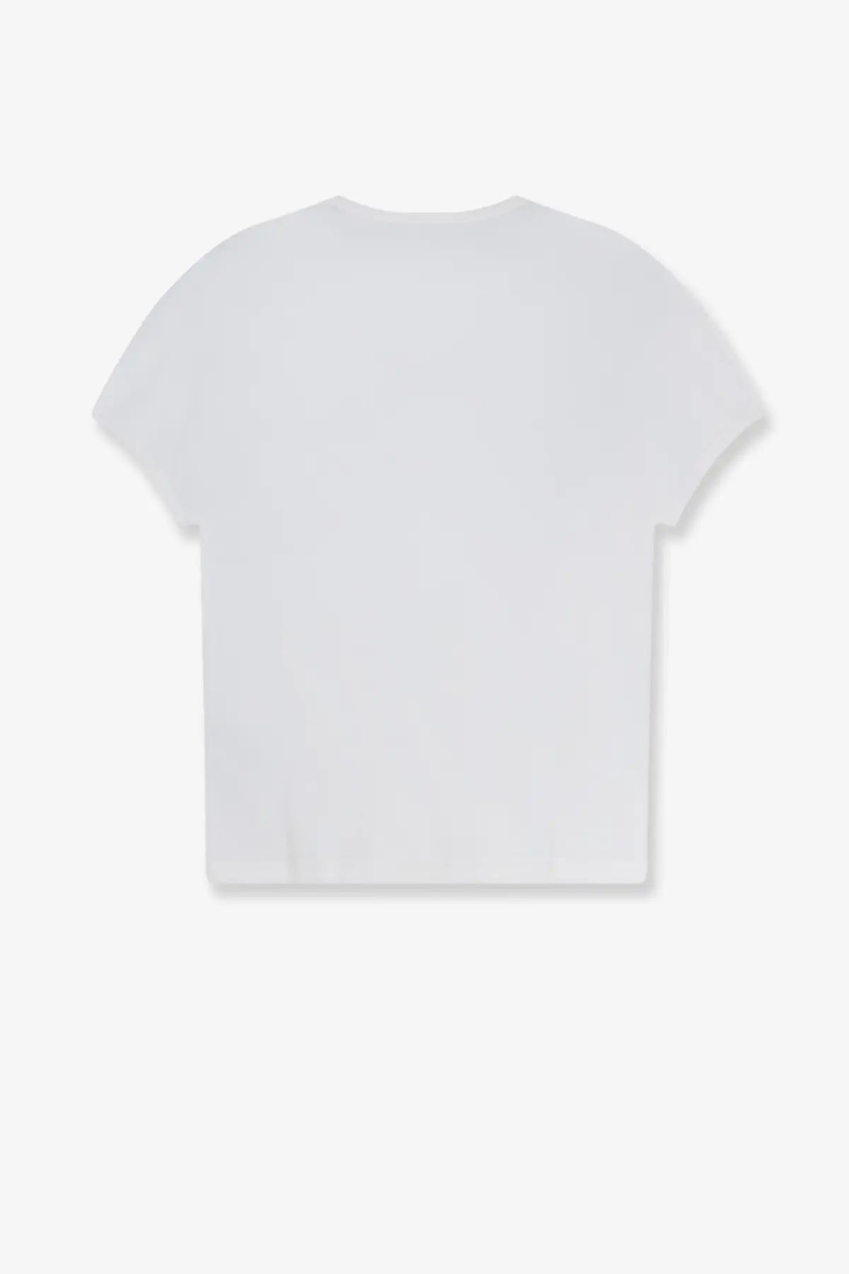 Mm6 maison margiela women cotton shirt white short-sleeved crop top with minimalist design front view