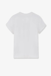 White short-sleeved cotton t-shirt with crew neck from mm6 maison margiela womens cotton shirt white collection