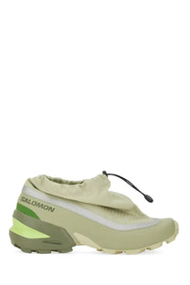 Mm6 maison margiela women’s cross low sneaker green with breathable mesh upper and lime accents for casual wear