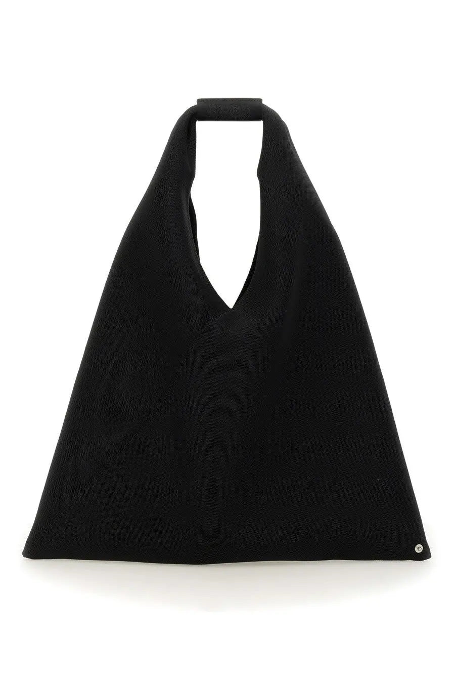 Mm6 Maison Margiela Japanese medium black tote bag with minimalist structured design and subtle metallic hardware accents