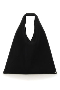 Mm6 Maison Margiela Japanese medium black tote bag with minimalist structured design and subtle metallic hardware accents