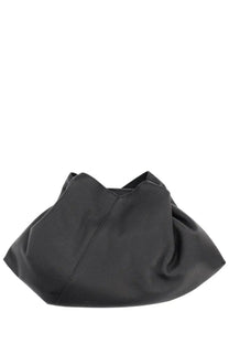 Mm6 maison margiela women’s black Japanese bag clutch in soft draped black pebbled leather with a relaxed silhouette