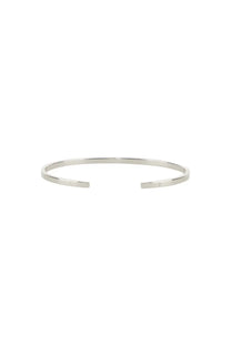 Silver-toned minimalist open cuff bracelet with sleek modern design by MM6 Maison Margiela for women