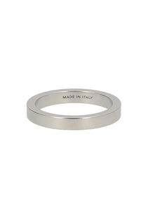Mm6 Maison Margiela women’s silver ring with sleek minimalist band and made in Italy engraving on inner surface