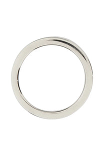 A sleek minimalist silver mm6 maison margiela womens ring with a smooth polished finish and uniform circular band