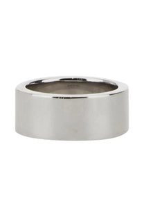 A sleek silver wide band ring with a polished metallic finish from MM6 Maison Margiela womens collection