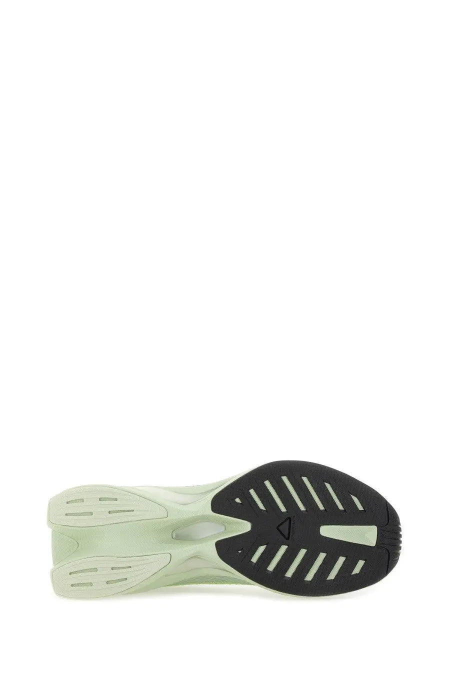 Light green and black modern sculpted sole with ventilation slits on mm6 maison margiela women’s spectur sneaker white
