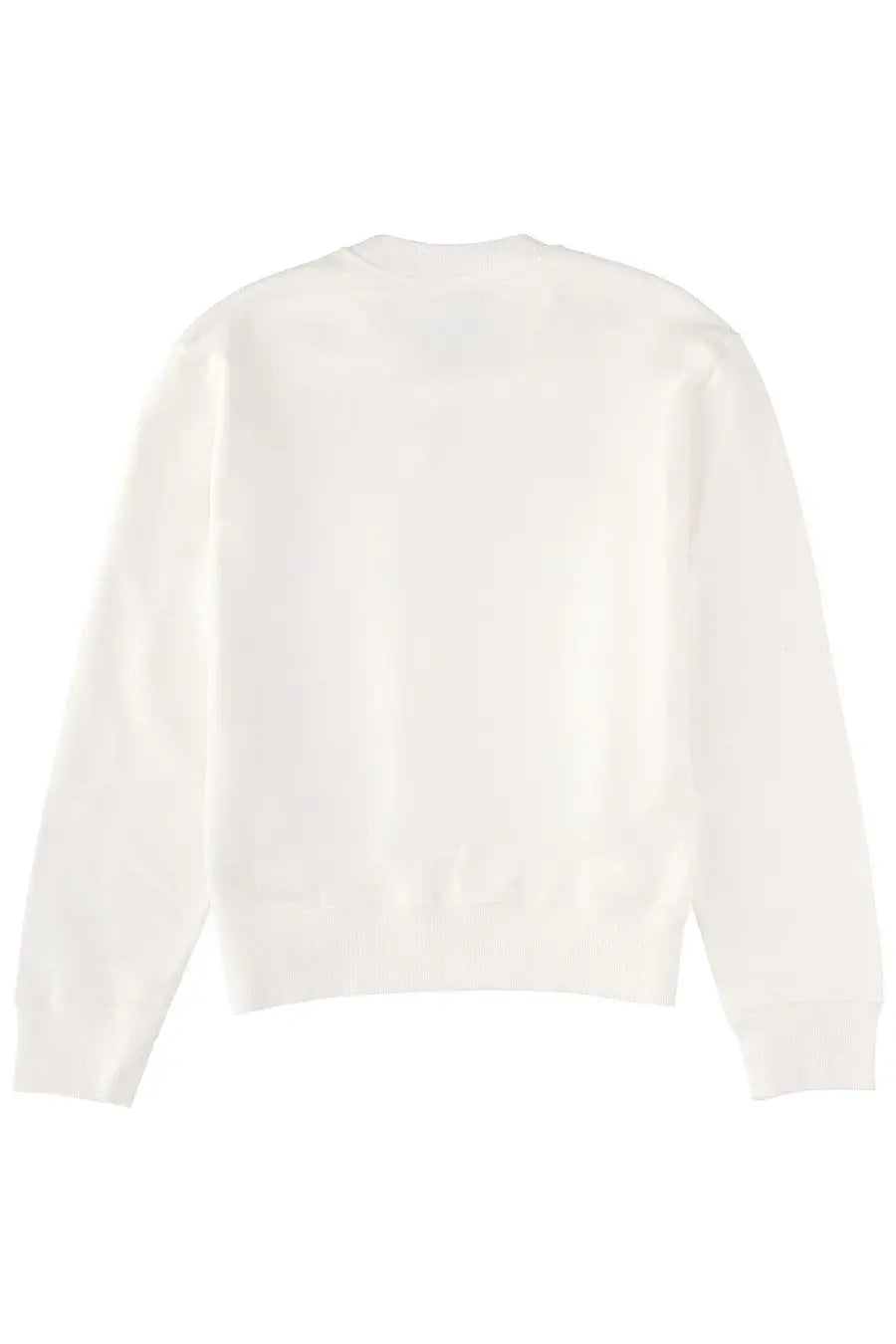Mm6 maison margiela women’s sweatshirt white soft off-white cotton crew neck with ribbed cuffs