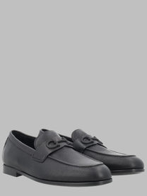 Ferragamo Men's Mocassino Con Fibbia Gancini Black