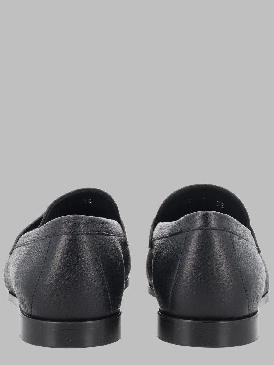 Ferragamo Men's Mocassino Con Fibbia Gancini Black