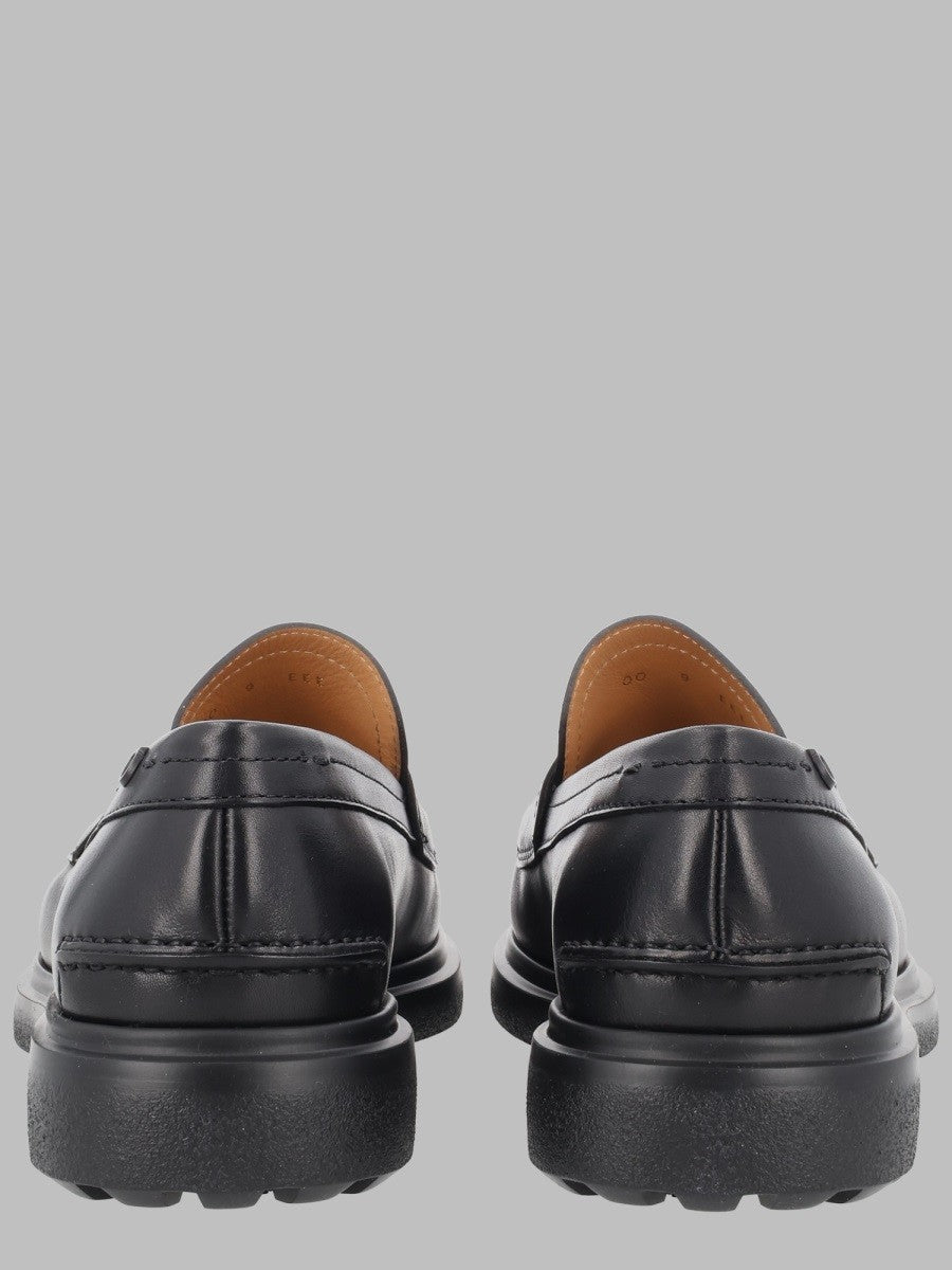 Ferragamo Men's Mocassino Con Fibbia Gancini Black