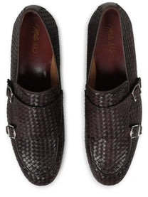 Mille885 Men's Mocassino in Pelle Intrecciata Brown