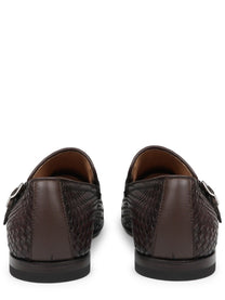 Mille885 Men's Mocassino in Pelle Intrecciata Brown