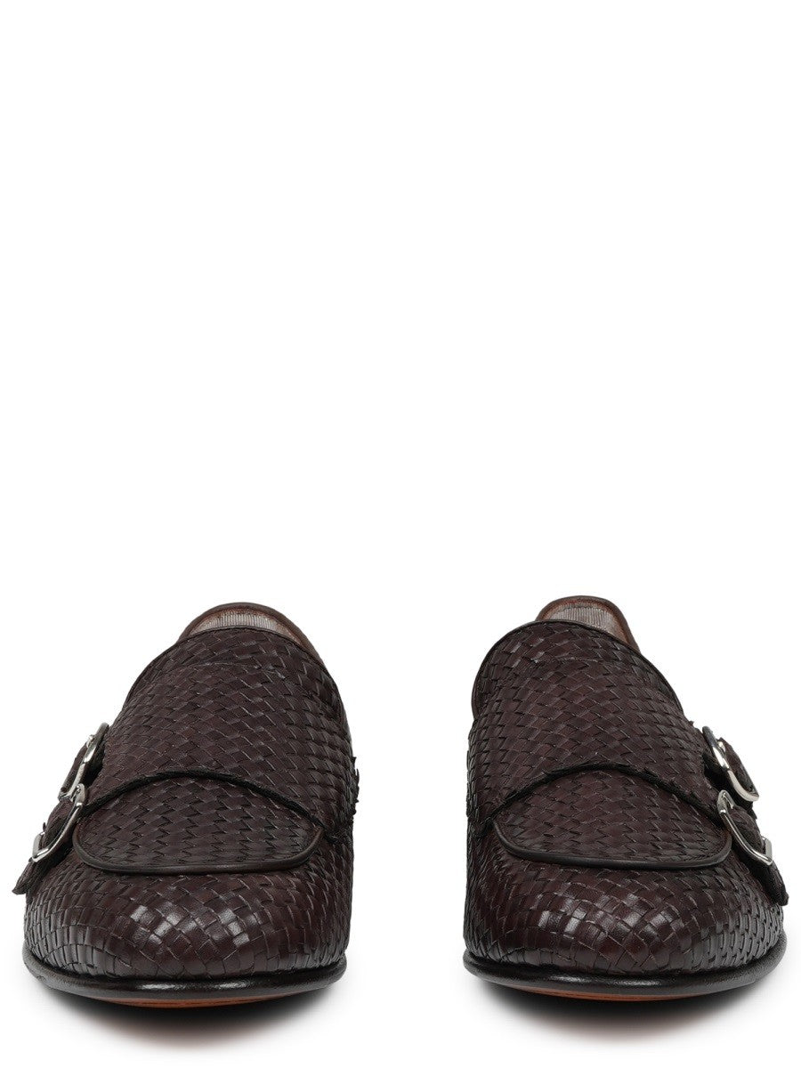 Mille885 Men's Mocassino in Pelle Intrecciata Brown