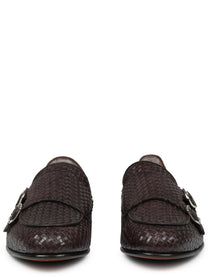 Mille885 Men's Mocassino in Pelle Intrecciata Brown