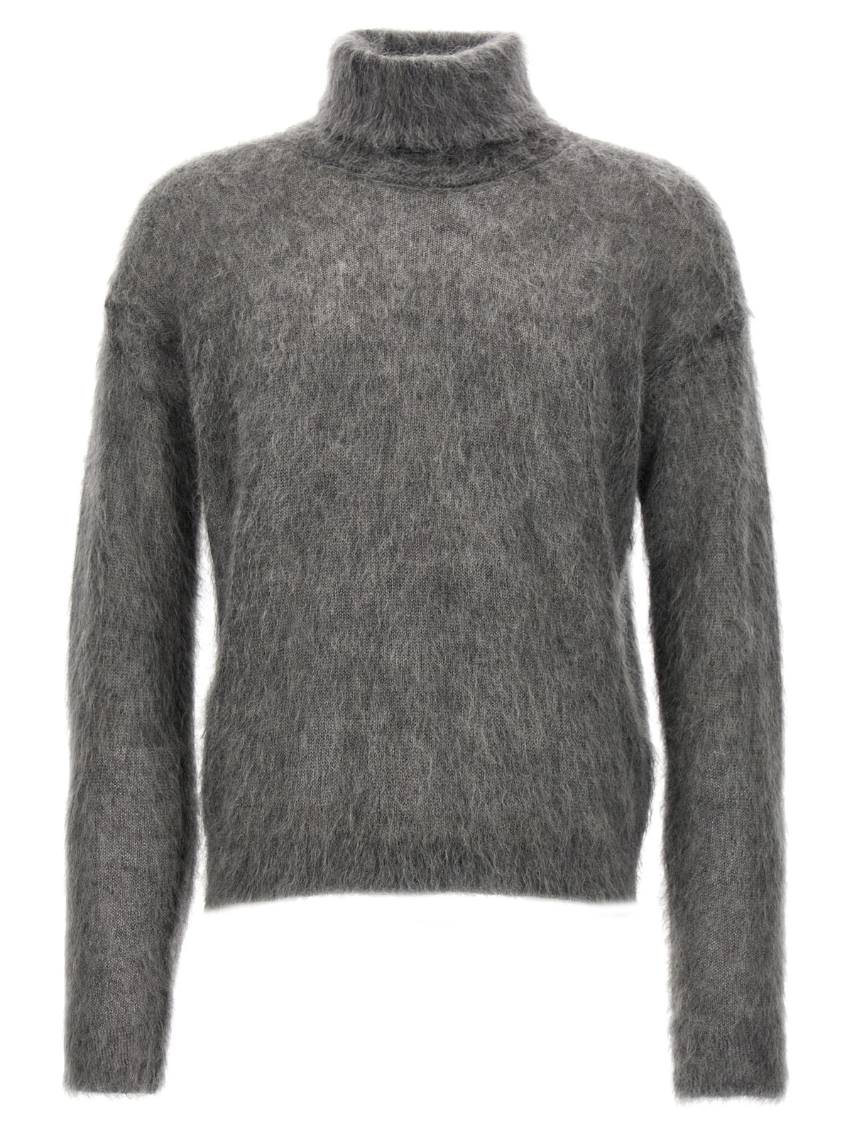 Saint Laurent Mohair Turtleneck Sweater Grey