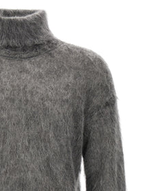 Saint Laurent Mohair Turtleneck Sweater Grey