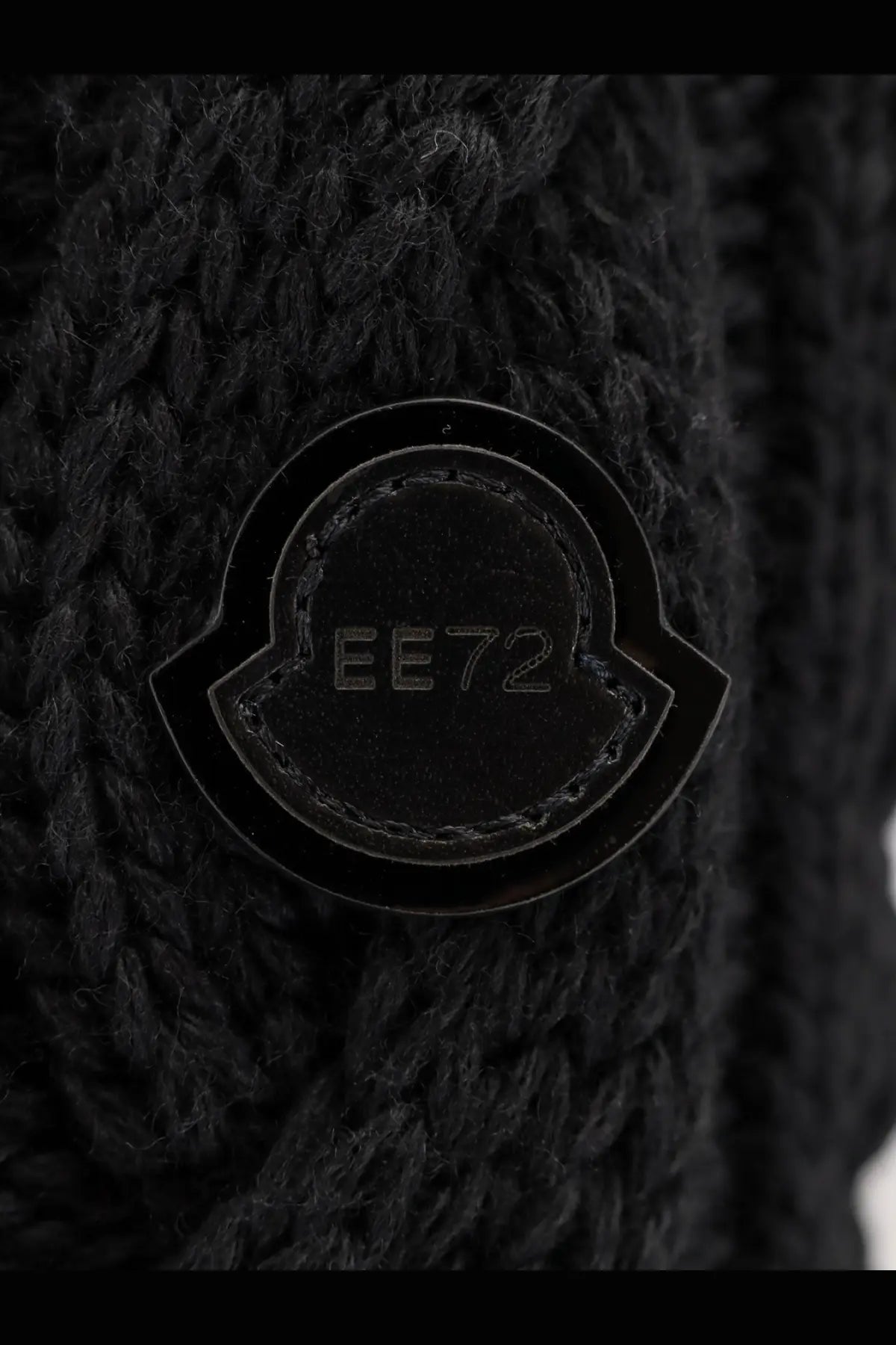 Black knitted moncler ee72 logo patch on womens moncler edward enninful ee72 black knitwear product