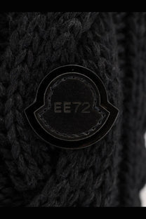 Black knitted moncler ee72 logo patch on womens moncler edward enninful ee72 black knitwear product