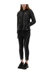 Black quilted puffer jacket with subtle logo on chest featured with moncler grenoble women’s leggings black
